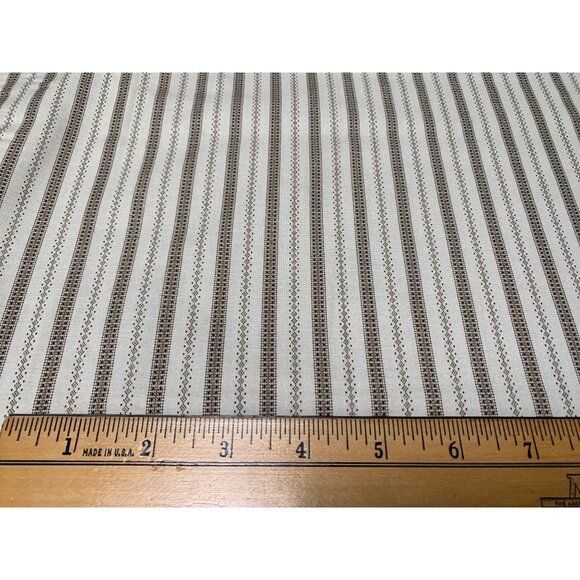 Marcus Bros. Textiles Striped Cotton Fabric 1/2 Yard 38" Wide Brown Cream Made I - Picture 4 of 4